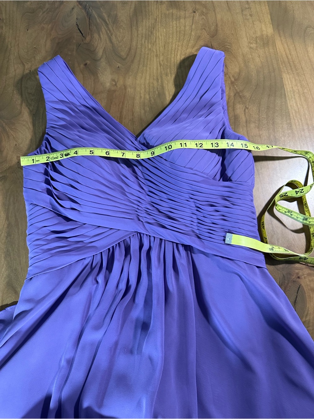 Azazie Lavender Chiffon Pleated V-Neck Bridesmaid Dress Size 4 Wedding Guest - Picture 5 of 9